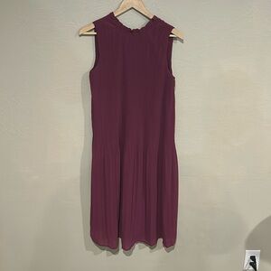 Melloday pleated purple sleeveless lined dress